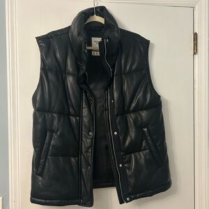 Abercrombie Leather Puffer Vest